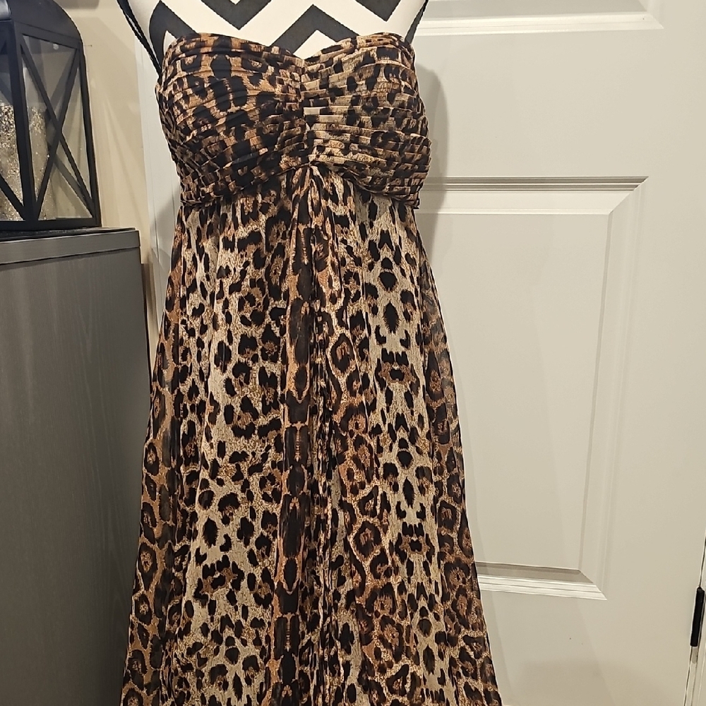 Sans Souci Brown and Black Strapless Sundress